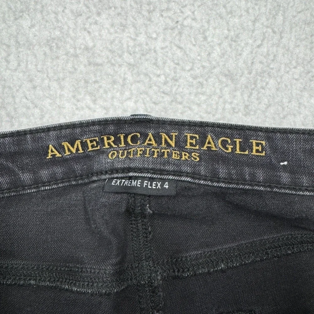 American Eagle Jeans Black‎ Denim Slim Skinny Extreme Flex 4 Grunge Men's 30x34